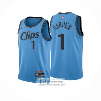 Camiseta Los Angeles Clippers James Harden NO 1 Ciudad 2024-25 Azul